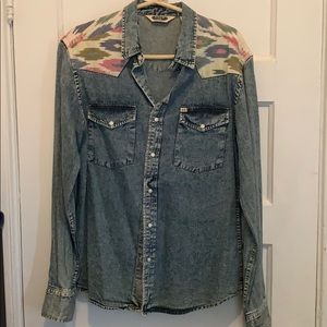 Vintage Western Denim Button Down Shirt